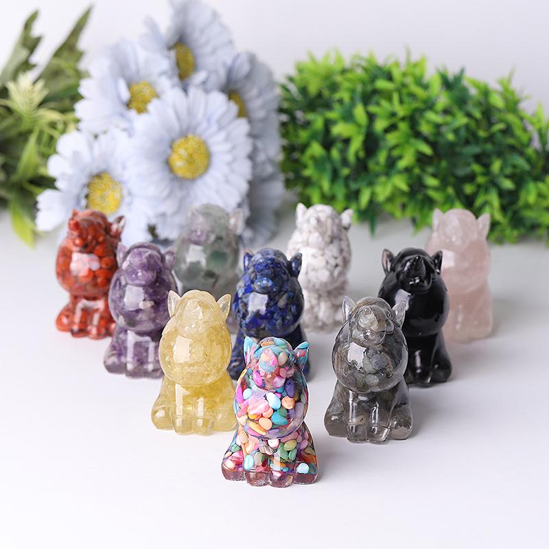 2.5"-3.0" Resin Unicorn Crystal Carvings Best Crystal Wholesalers