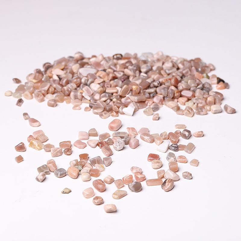 0.1kg 7-9mm Peach Moonstone Chips Crystal Chips for Decoration Best Crystal Wholesalers