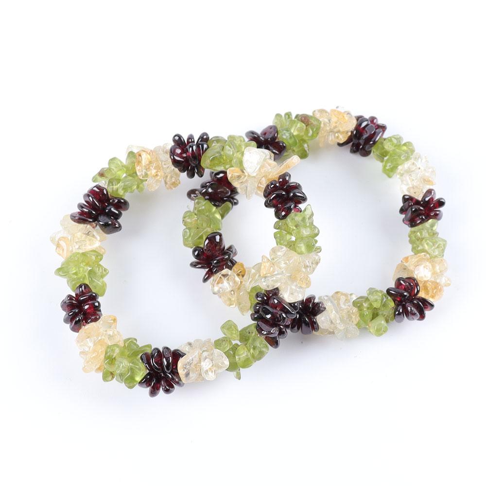 Peridot Garnet Citrine Mixed Chips Bracelet Best Crystal Wholesalers