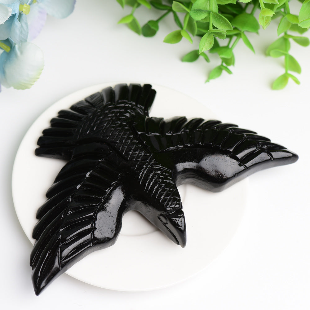 6.0" Black Obsidian Bird Crystal Carving Bulk WholesaleBest Crystal Wholesalers