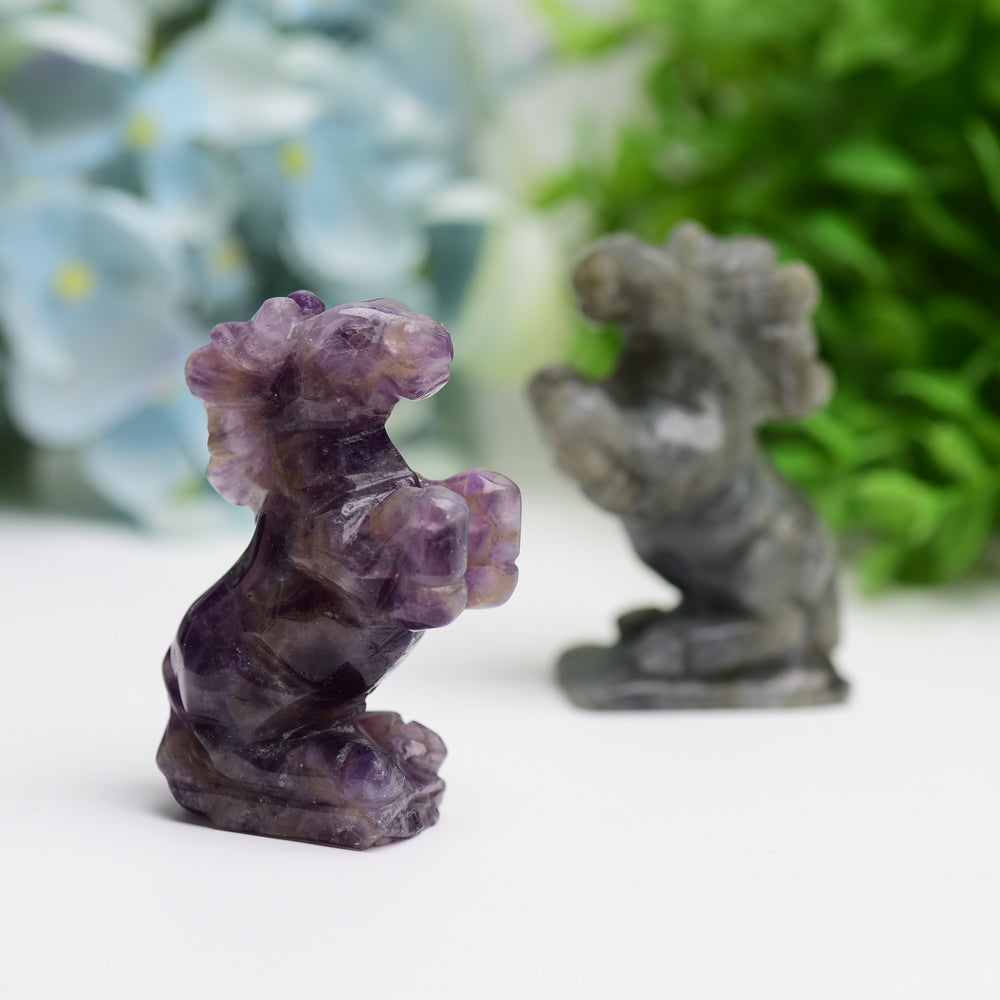 2.5" Pegasus Animal Crytsal Carving Free Form Bulk Best Crystal Wholesalers Dream Amethyst Rose Quartz Opalite Labradorite