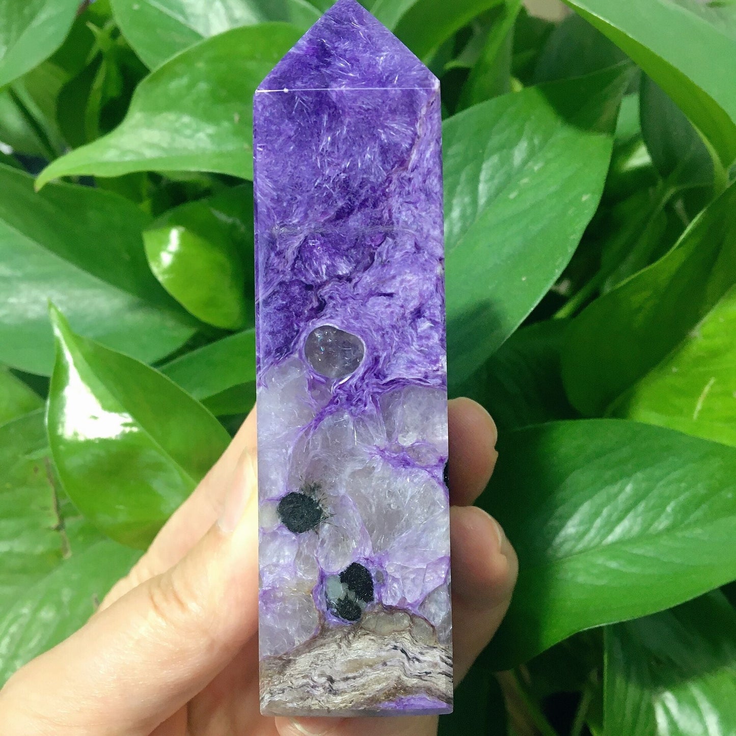 Natural Dark Puple Charoite Tower