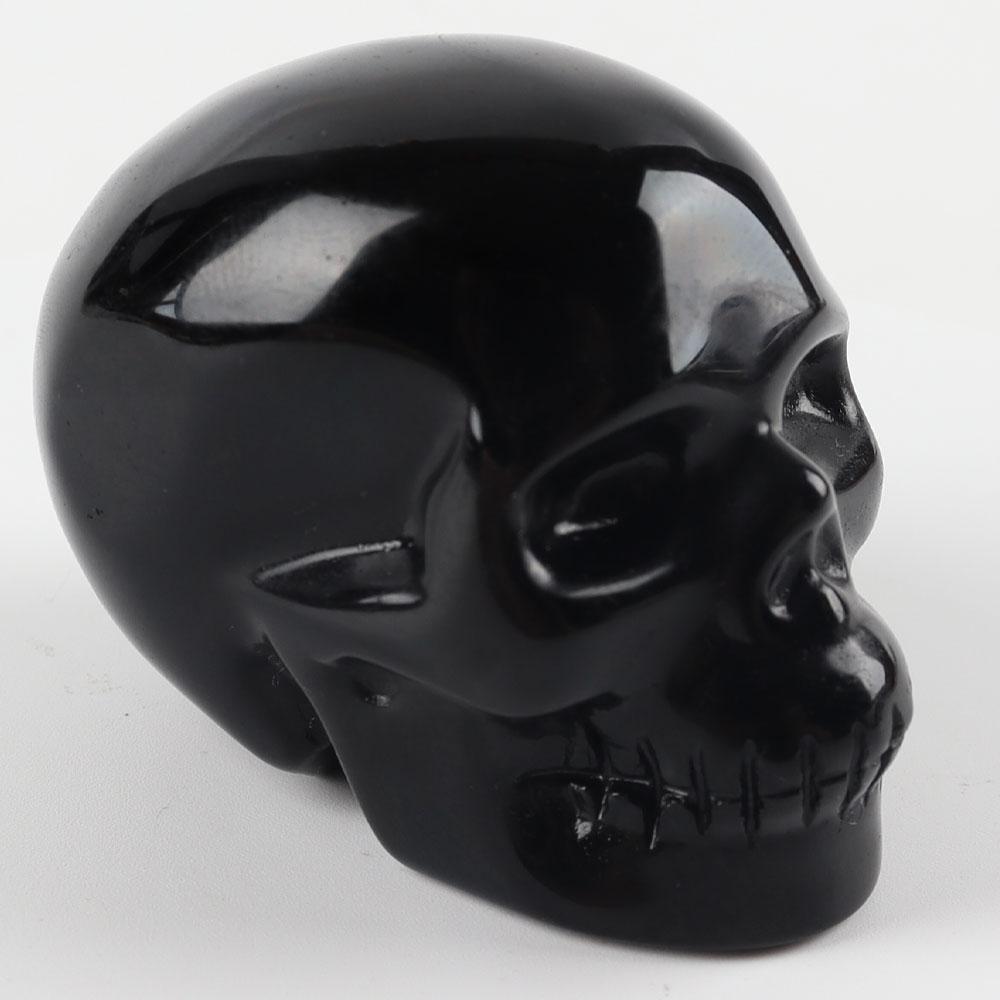 2.0" Black Obsidian Crystal Skull Hand Carved Gemstone Fine Art Sculpture Best Crystal Wholesalers