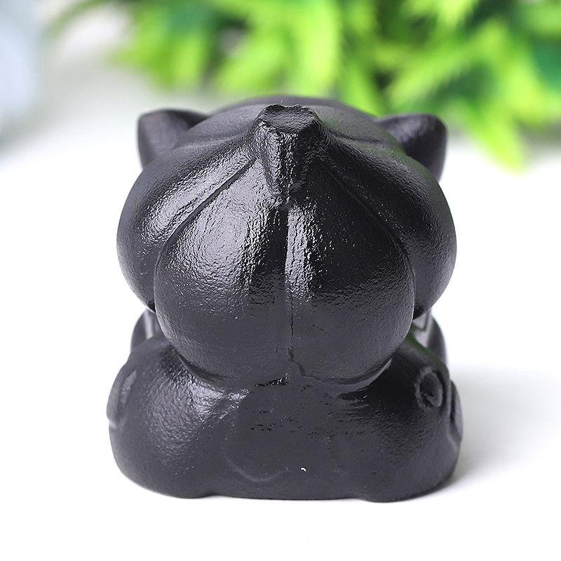 2" Black Obsidian Bulbasaur Crystal Carvings Cartoon Bulk Best Crystal Wholesalers