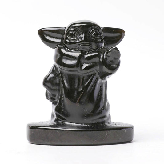 Black Obsidian Master Yoda Crystal Carvings Cartoon Bulk Cartoon BulkBest Crystal Wholesalers