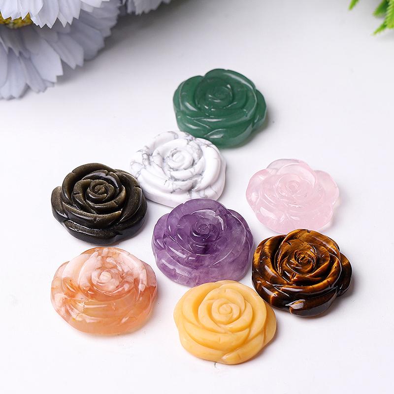 1.2" Rose Flower Crystal Carvings Plants Bulk Best Crystal Wholesalers