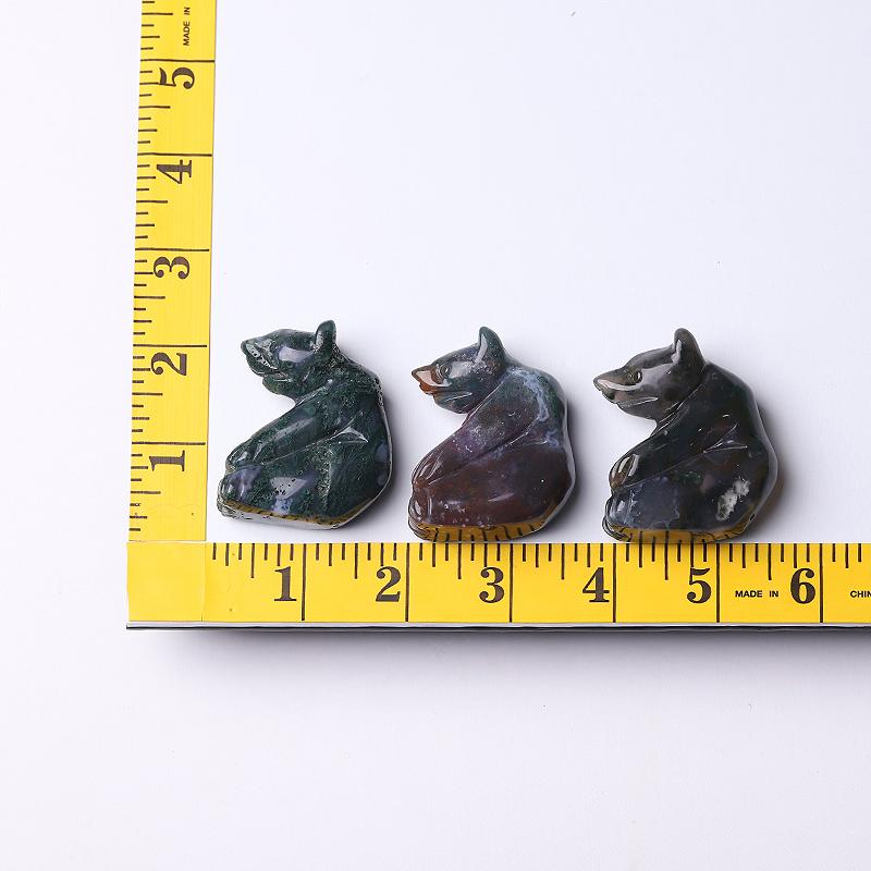 2" Moss Agate Bear Crystal Carving Animal Cartoon Bulk Best Crystal Wholesalers