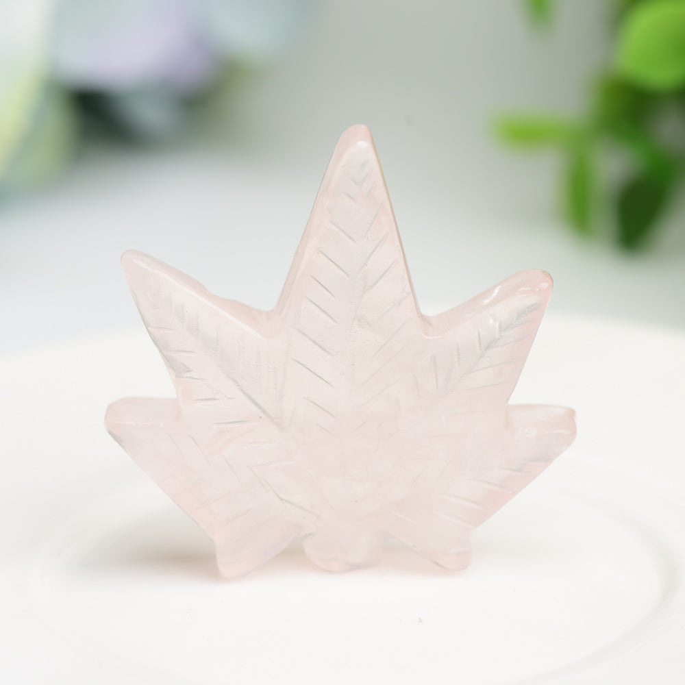 1.7" Mixed Crystal Maple Leaf Crystal Carving Bulk WholesaleBest Crystal Wholesalers