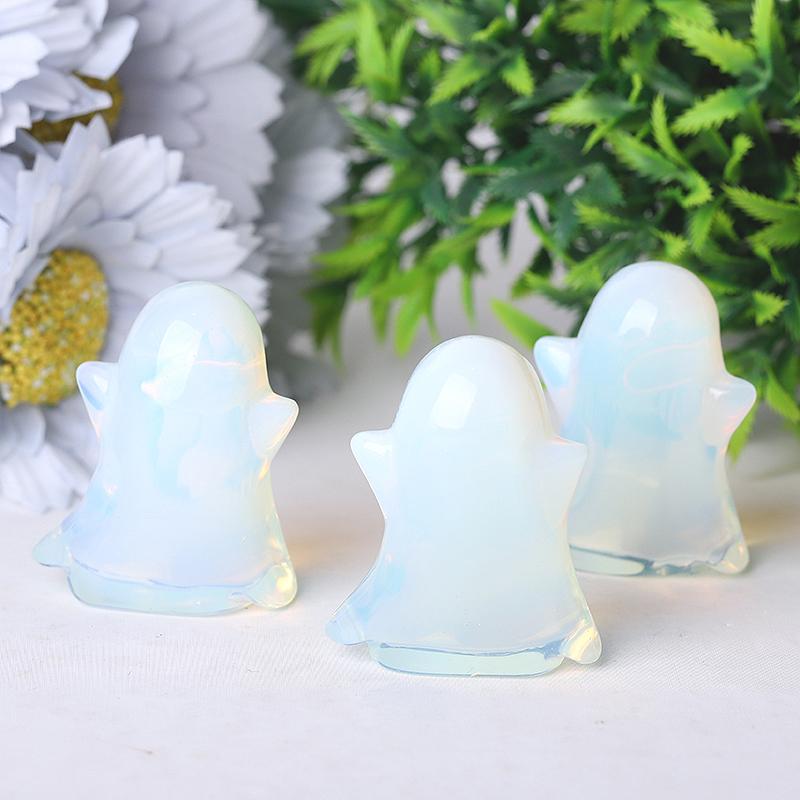 1.8" Opalite Ghost Crystal Carvings for Halloween Best Crystal Wholesalers