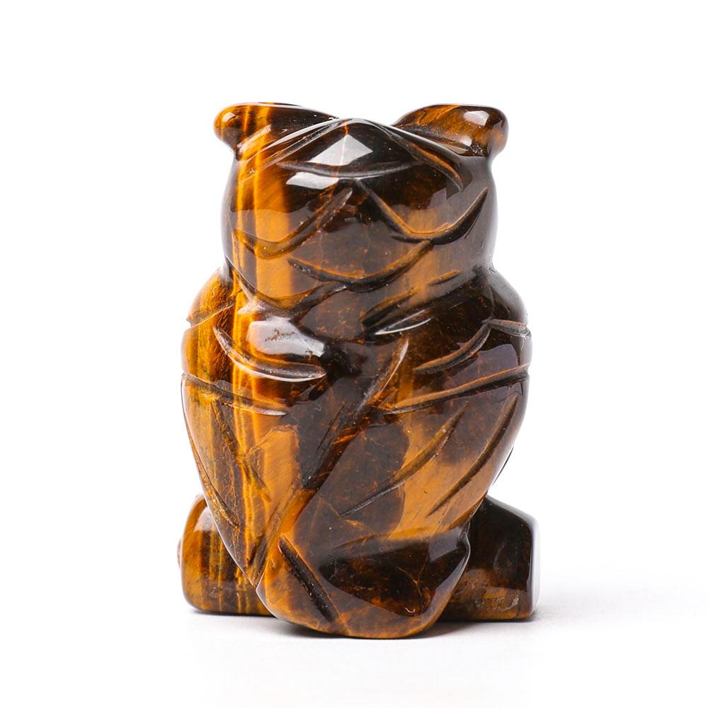 2.0" Tiger Eye Owl Figurine Crystal Carvings Animal Bulk Best Crystal Wholesalers