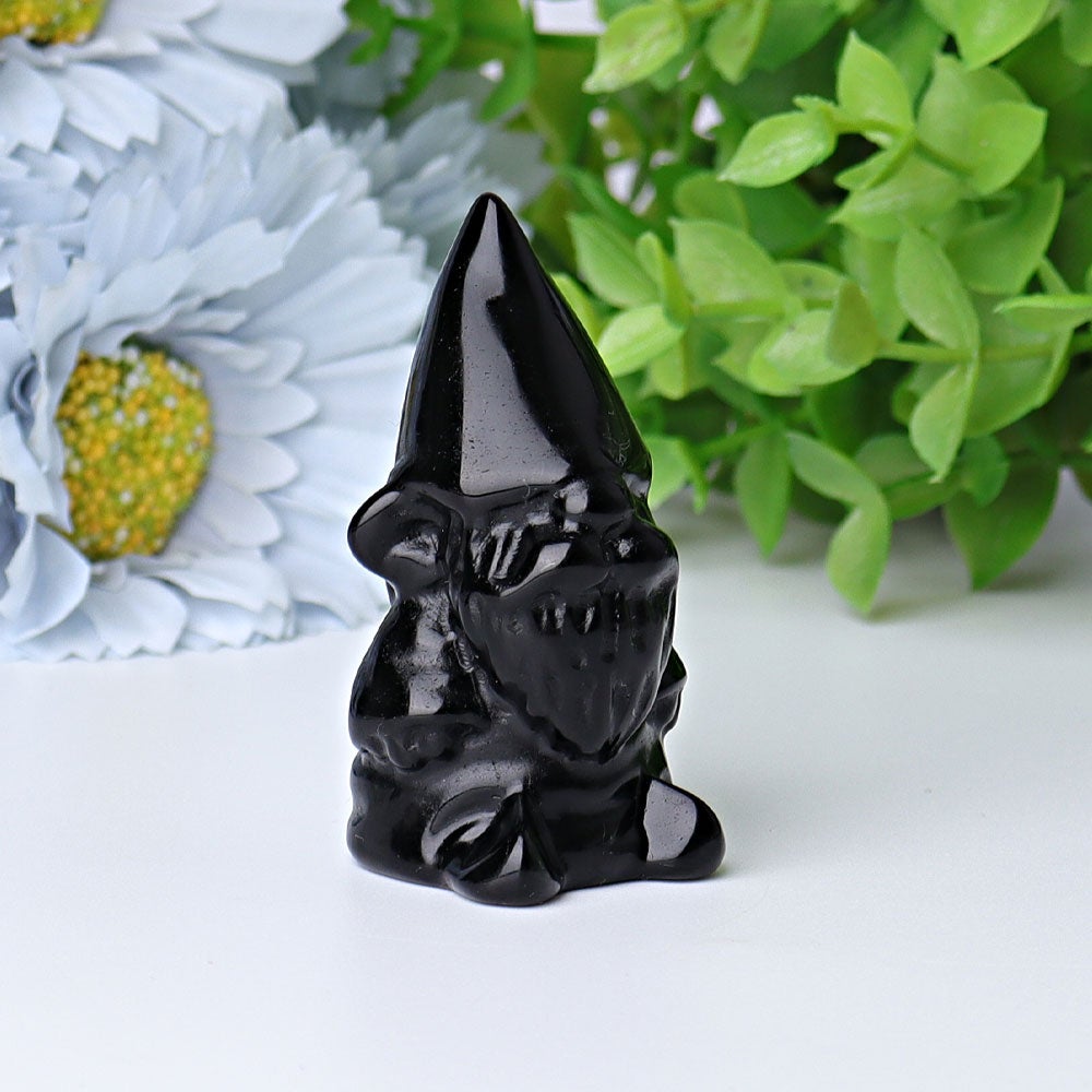 2.3" Black Obsidian Dwarf Crystal Carvings Cartoon Bulk Best Crystal Wholesalers