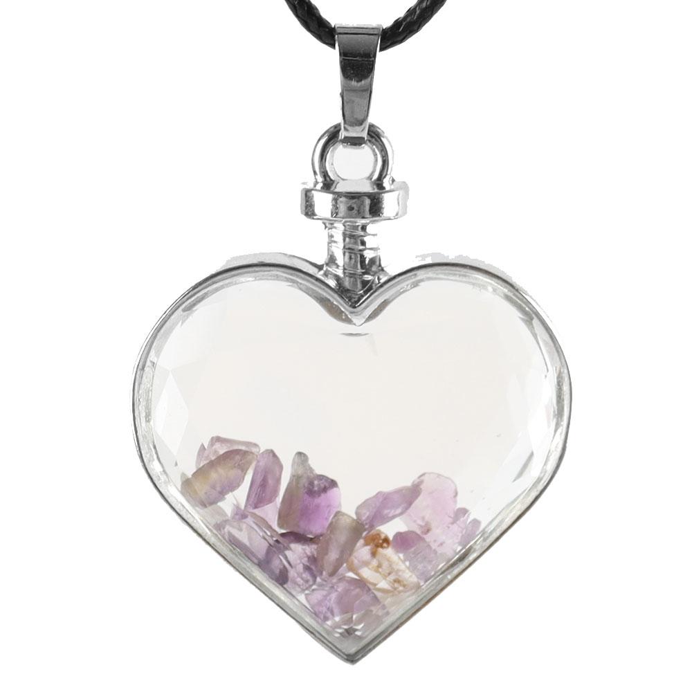 Heart Shaped Crystal Chips Infused Pendant Best Crystal Wholesalers