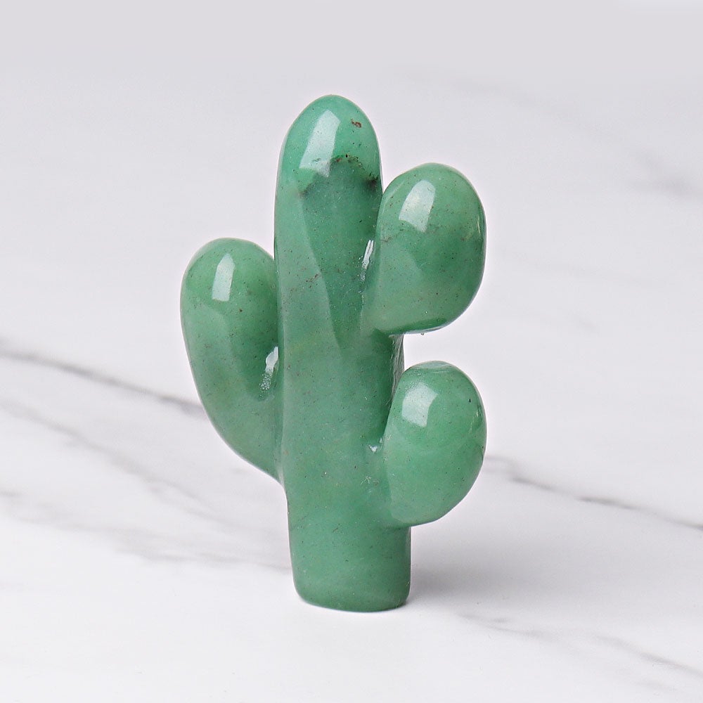 3.1" Green Aventurine Cactus Crystal Carvings Plants Bulk Best Crystal Wholesalers