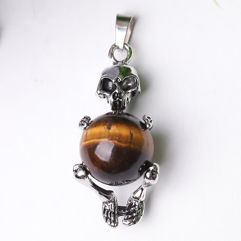 Wholesale Silver Skeleton Wrapped Round Ball Crystal Pendant Best Crystal Wholesalers