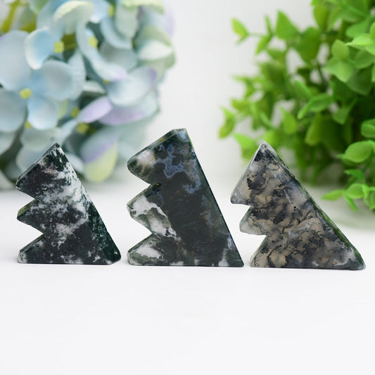 2.0"-2.5" Moss Agate Mountain Shape Crystal Carvings Model Slab Bulk Crystal wholesale suppliers