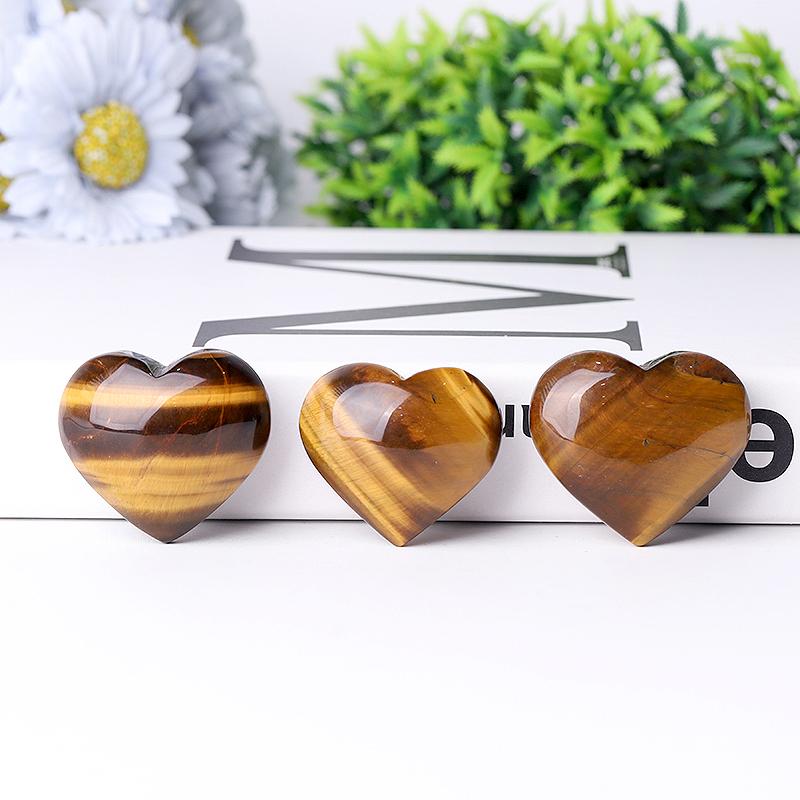 2" Tiger's Eye Heart Crystal Carvings Best Crystal Wholesalers