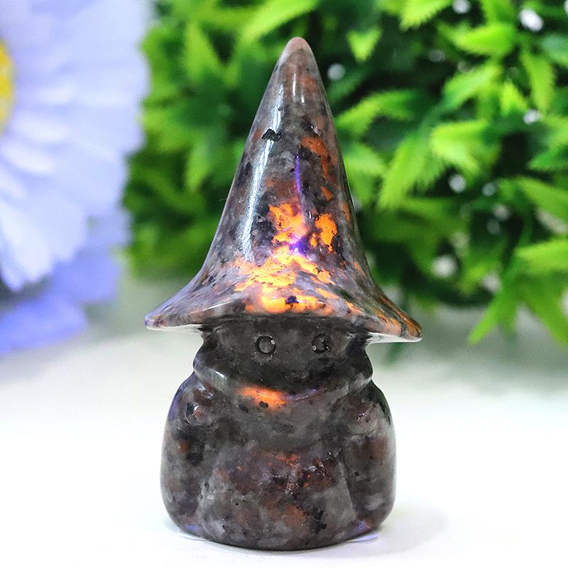 3" Yooperlite Baby Witch Wizard Crystal Carvings for Halloween Best Crystal Wholesalers