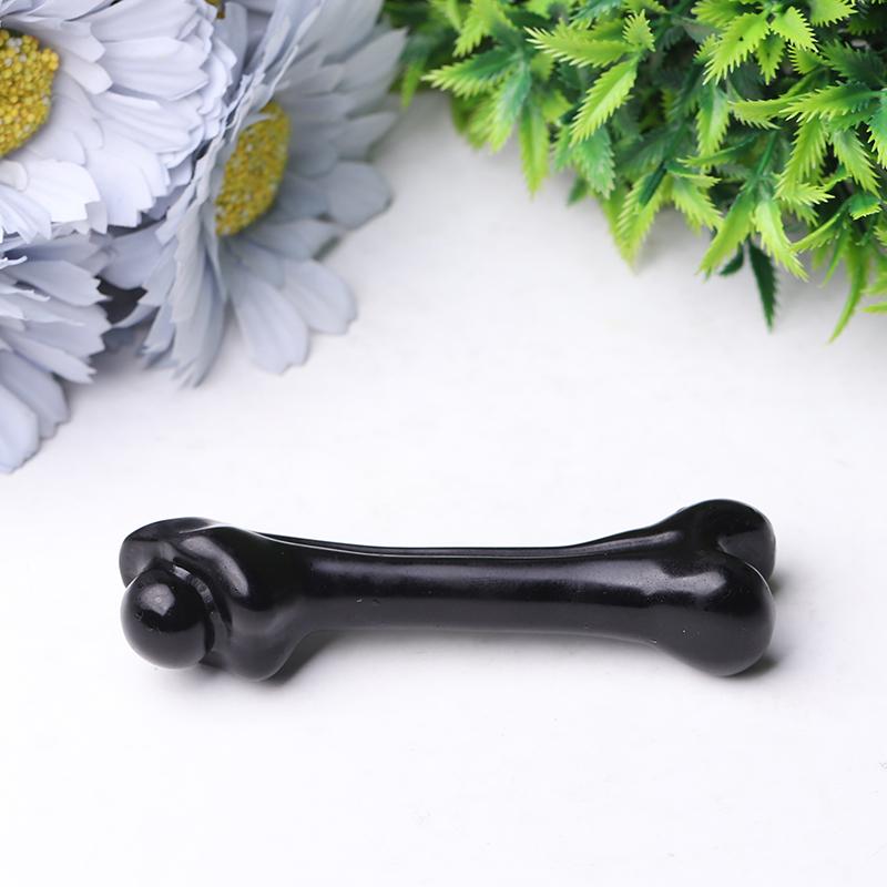 4" Black Obsidian Bone Crystal Carvings Animal Bulk Best Crystal Wholesalers