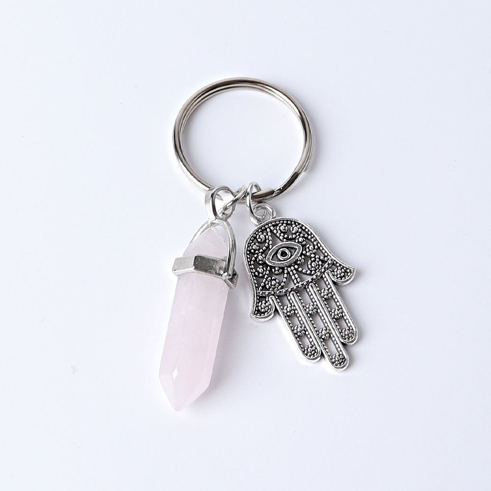 2.5“ Double Terminated Point with Devil's Eye Hand Key Chain for DIY Best Crystal Wholesalers