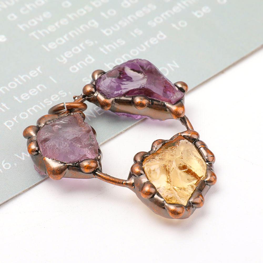 Raw Amethyst Citrine Stone Pendant Best Crystal Wholesalers