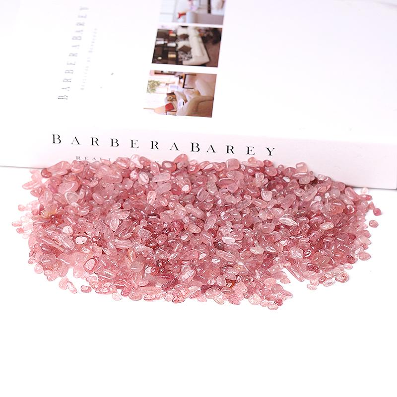 0.1kg Different Size Natural Strawberry Quartz Chips Crystal Chips for Decoration Best Crystal Wholesalers