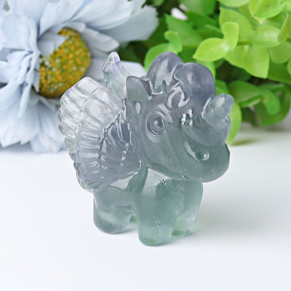 2" Fluorite Unicorn Crystal Carvings Animal Bulk Best Crystal Wholesalers