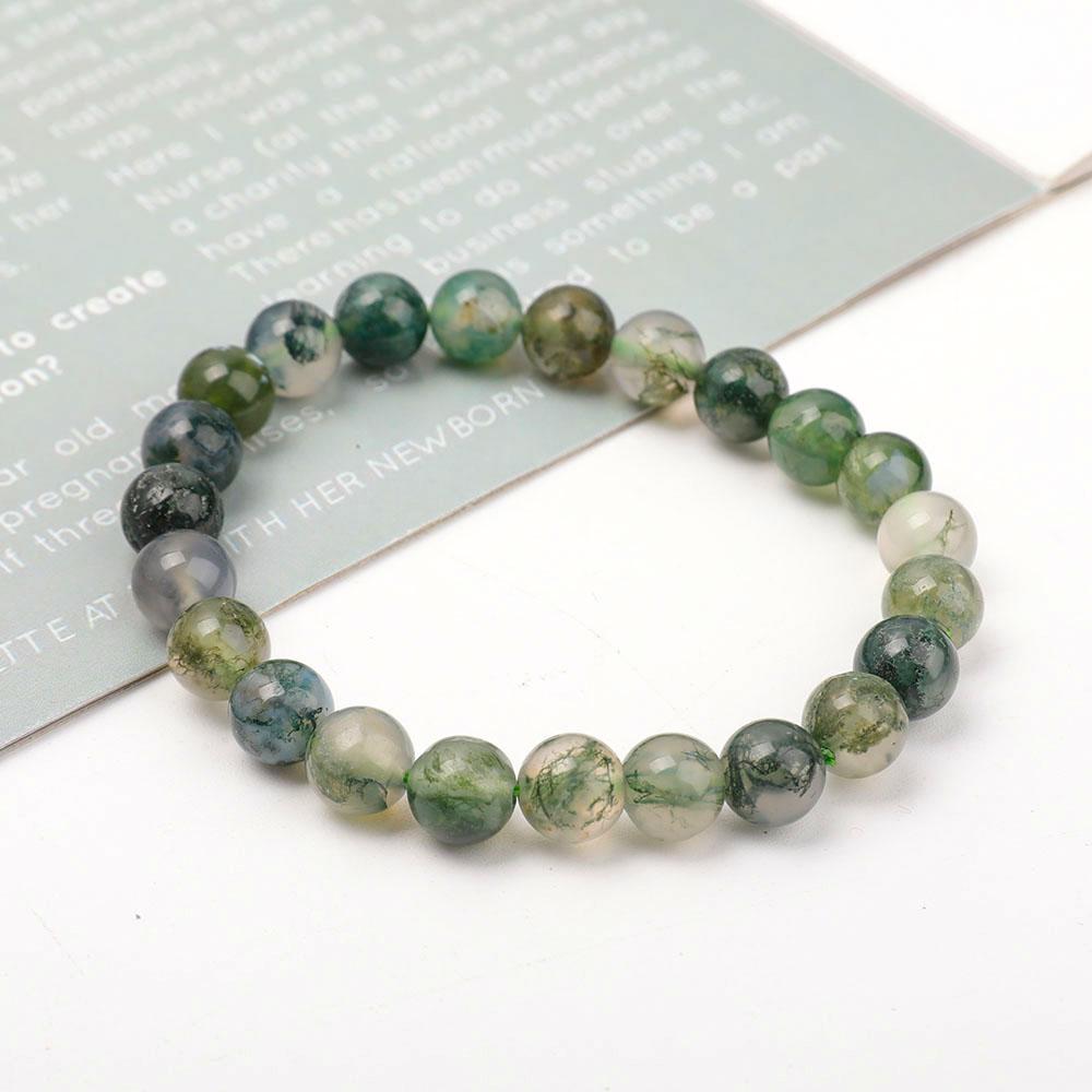 8mm Moss Agate Bracelet Best Crystal Wholesalers