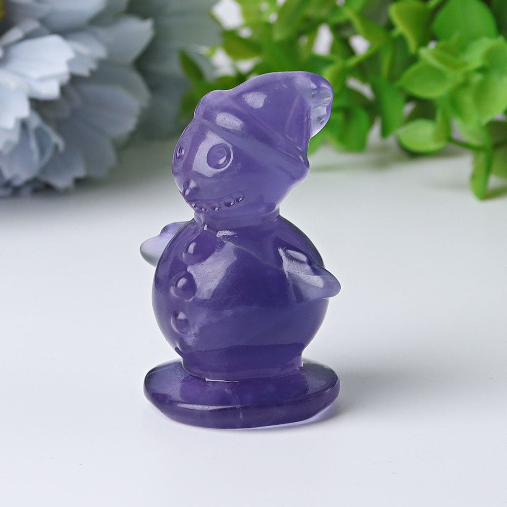 2.3" Fluorite Snowman Crystal Carvings Cartoon Bulk Best Crystal Wholesalers