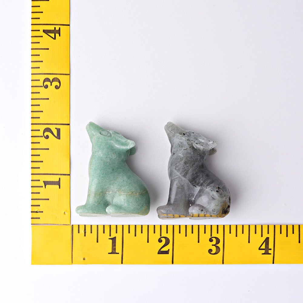 1.8" Wolf Crystal Carvings Animal Mini BulkBest Crystal Wholesalers