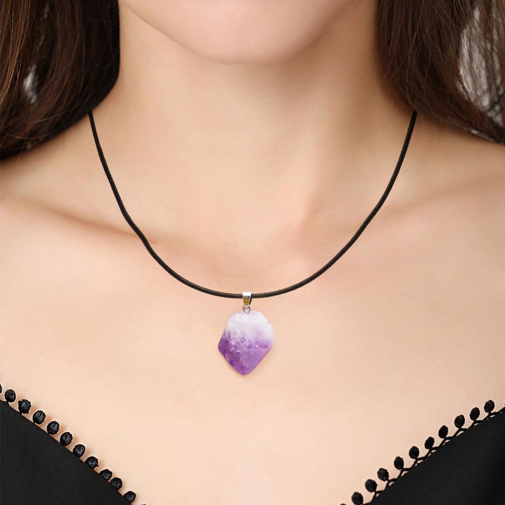 Natural Raw Amethyst Crystal Pendant Necklace Best Crystal Wholesalers