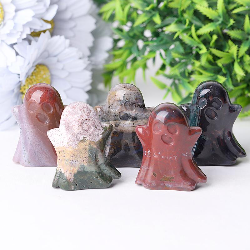 1.8" Ocean Jasper Ghost Crystal Carvings for Halloween Best Crystal Wholesalers