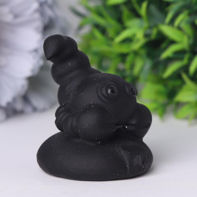 2" Black Obsidian Crystal Carvings Cartoon Bulk Best Crystal Wholesalers