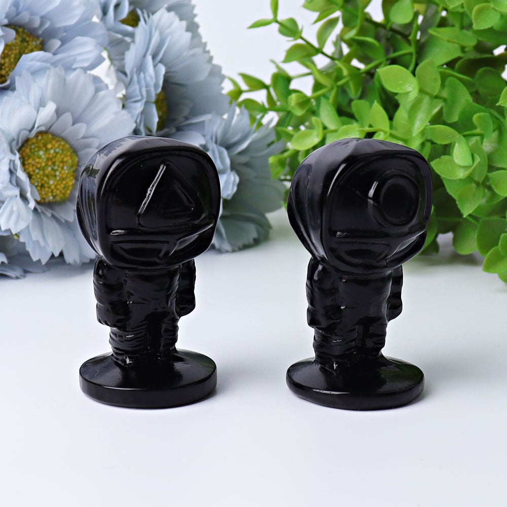 2.5" Black Obsidian Squid Game Crystal Carvings Cartoon Bulk Best Crystal Wholesalers