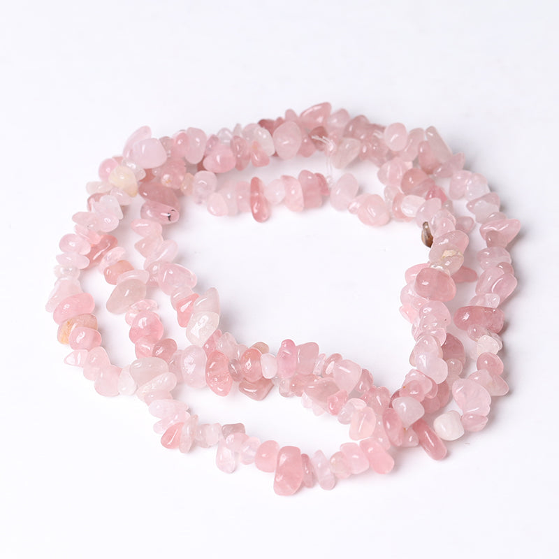 Drilled Crystal Chips with holes String for DIY bulk Bracelet Best Crystal Wholesalers Green Aenturine Rainbow Fluorite Peach Moonstone Rose Quartz