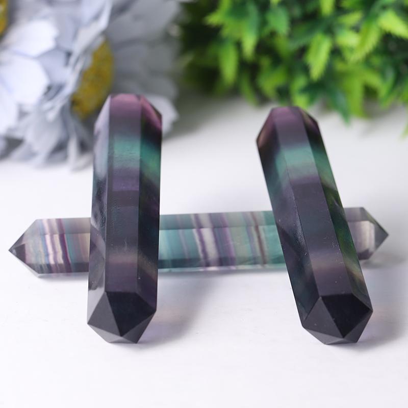 4" High Quality Rainbow Fluorite Double Terminated Towers Points Bulk for Healing Best Crystal Wholesalers