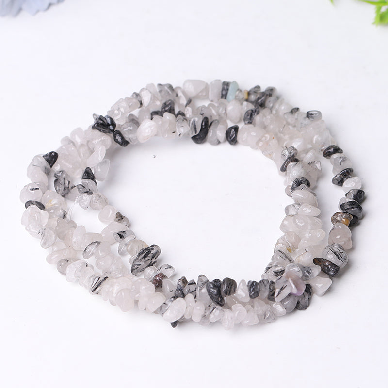 Drilled  Crystal Chips with holes String for DIY bulk Bracelet Best Crystal Wholesalers Blue Sandstone Lapis Black Tourmaline In Quartz Ametrine