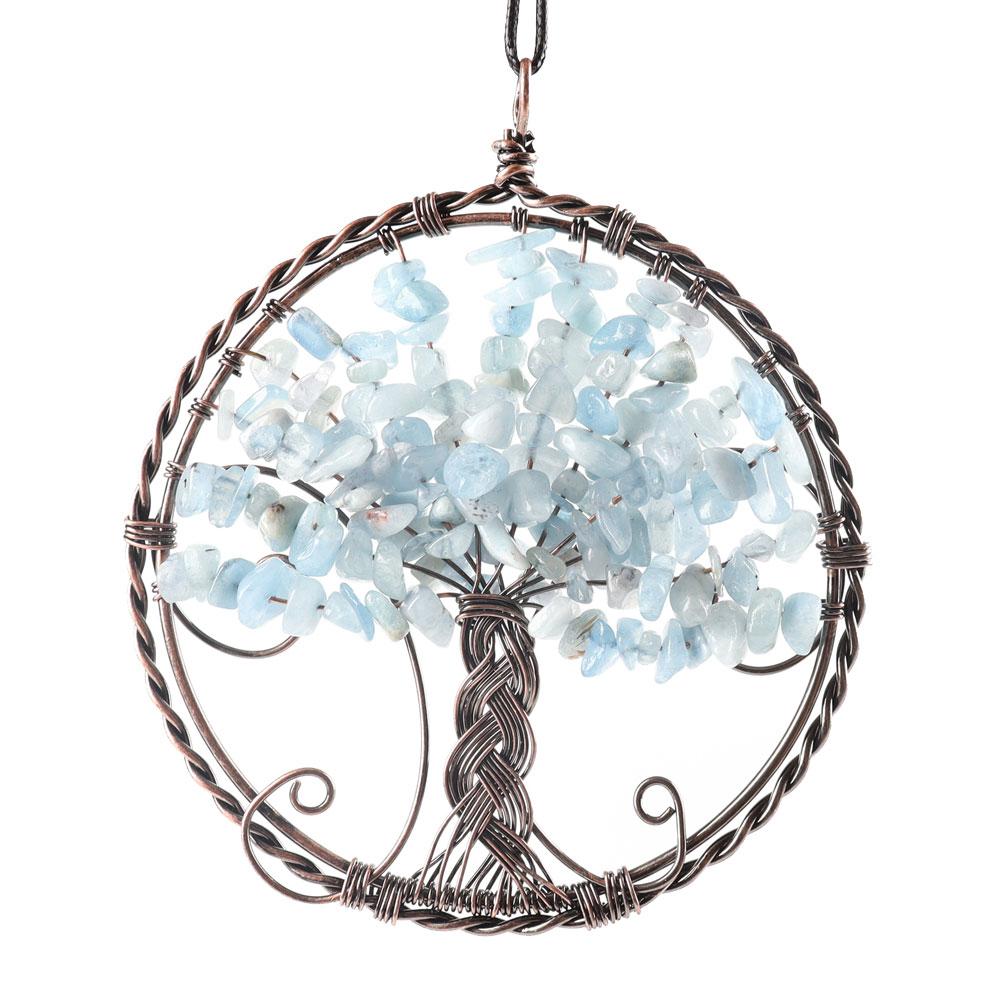 Aquamarine Tree of Life Wire Wrapped Pendant Bulk & wholesale