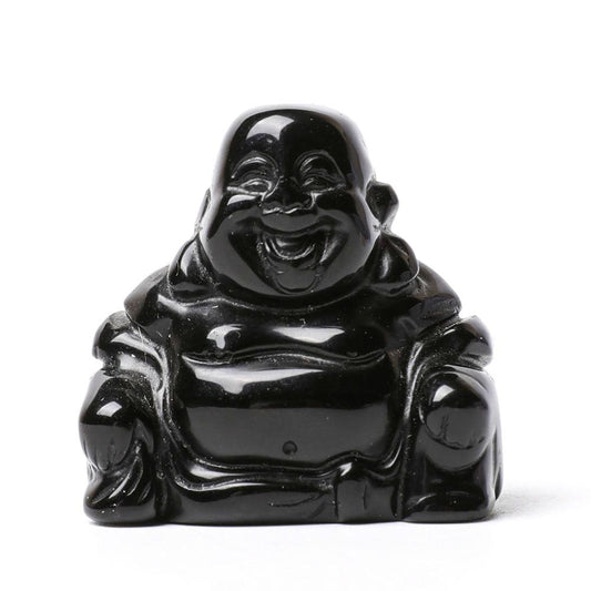 1.5" Black Obsidian Buddha Crystal Carvings Model Bulk Best Crystal Wholesalers