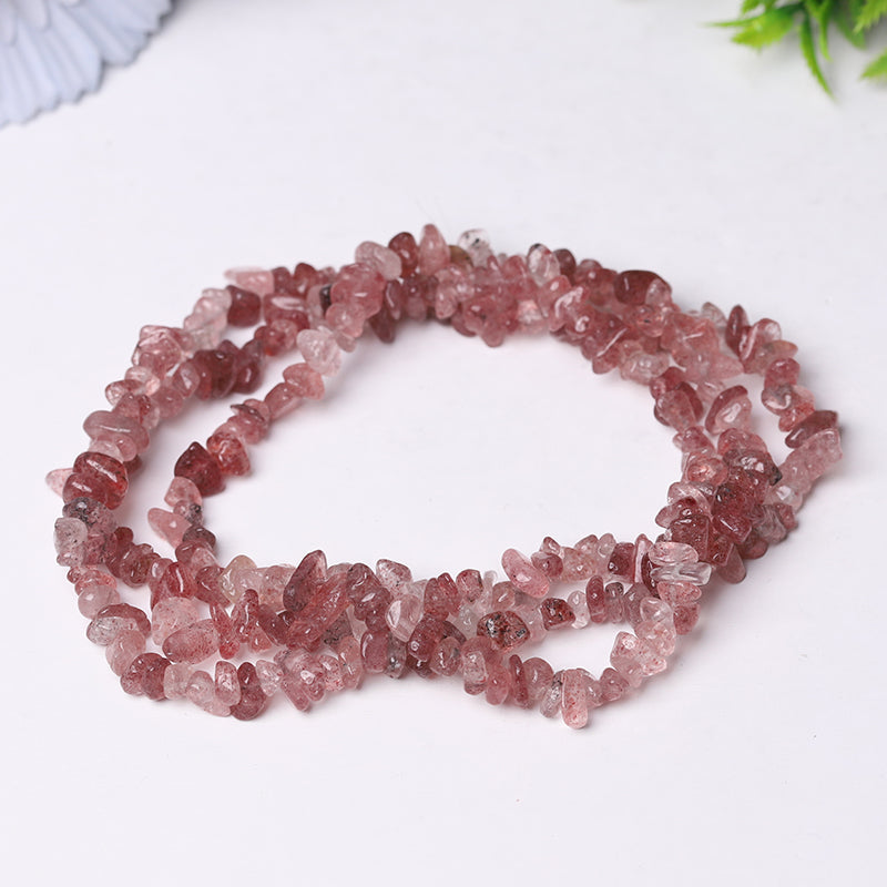 Drilled Crystal Chips with holes String for DIY bulk Bracelet Best Crystal Wholesalers Howlite Opalite Moss Agate Strawberry Quartz