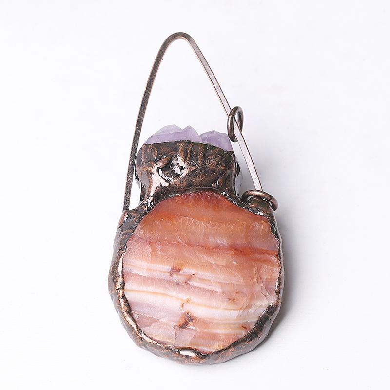 3" Carnelian Amethyst Pendant For Necklace