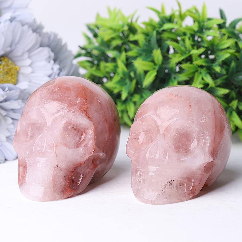 3.5" Fire Quartz Skull Crystal Carvings Best Crystal Wholesalers