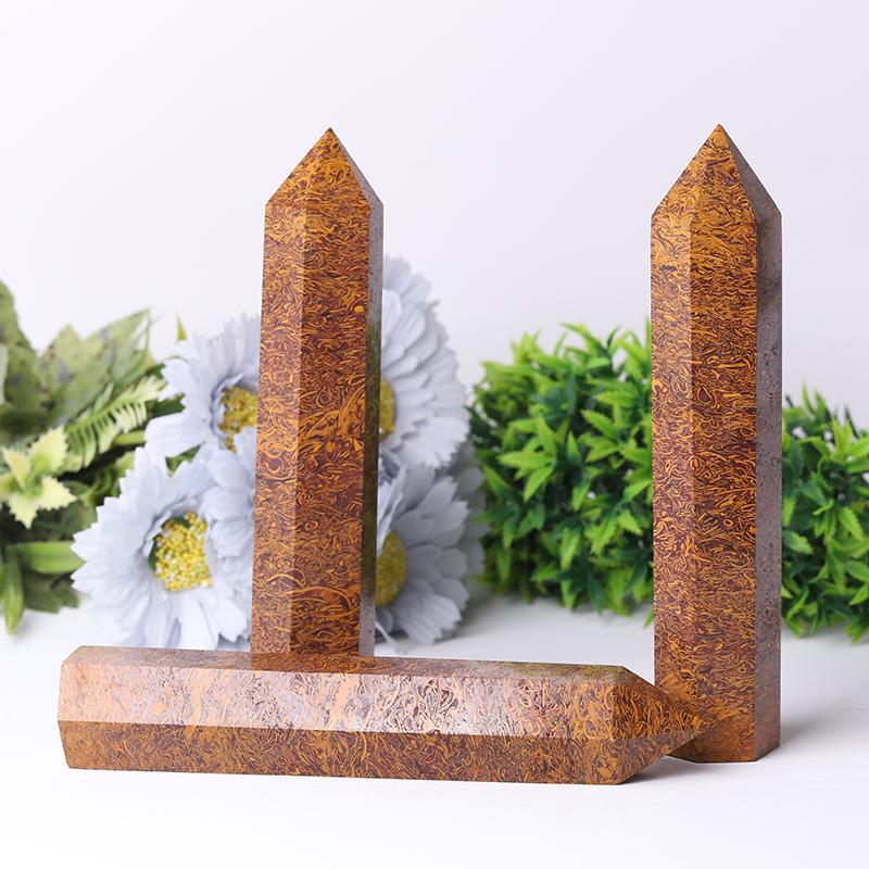 7.5'' High Quality Calligraphy Jasper Towers Points Bulk for Healing Best Crystal Wholesalers