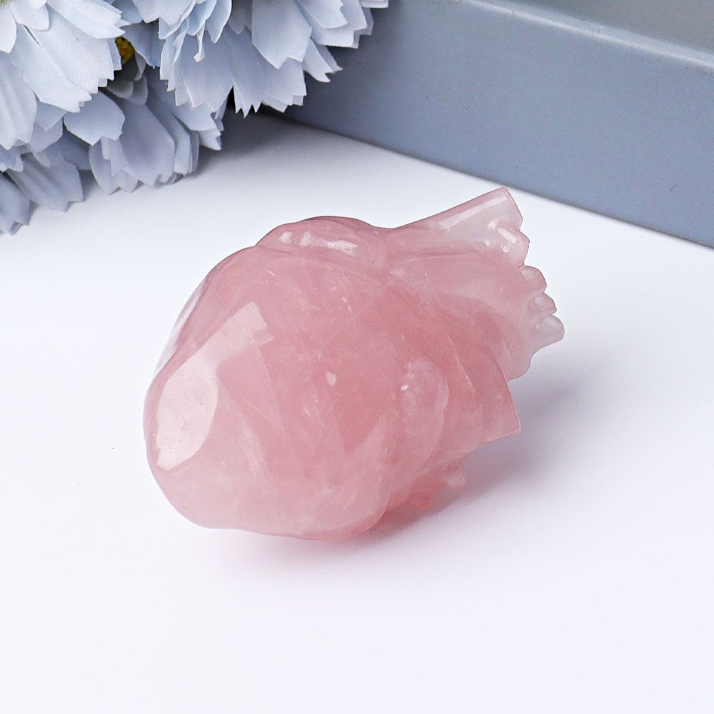 2.6" Rose Quartz Heart Crystal Carvings Best Crystal Wholesalers