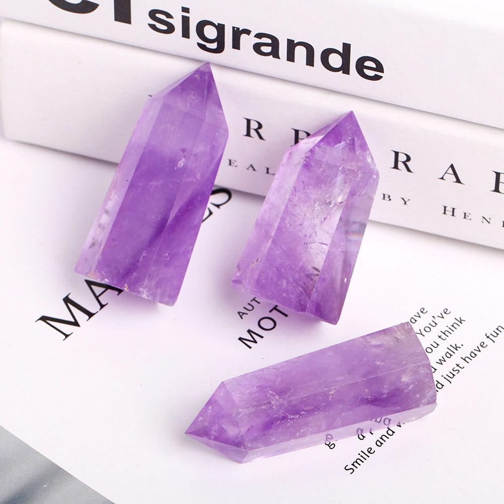 Set of 3 Amethyst Crystal Towers Points Bulk Best Crystal Wholesalers