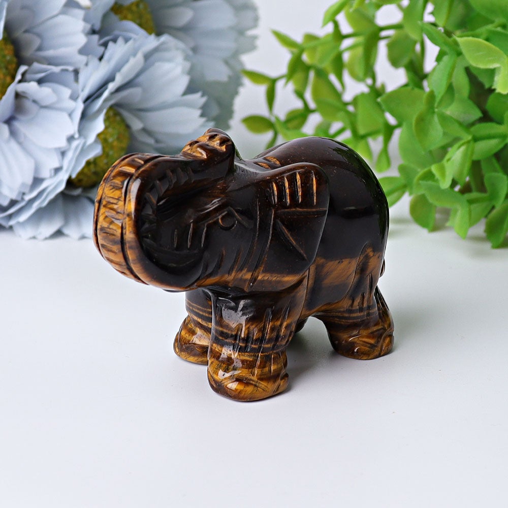 3" Elephant Crystal Carvings Animal Bulk Best Crystal Wholesalers