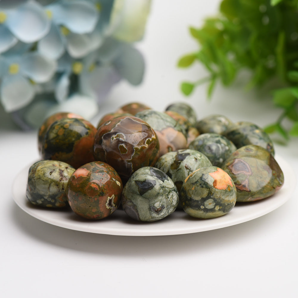 0.1kg Rainforest Jasper Crystal Tumbles Bag Bulk WholesaleBest Crystal Wholesalers