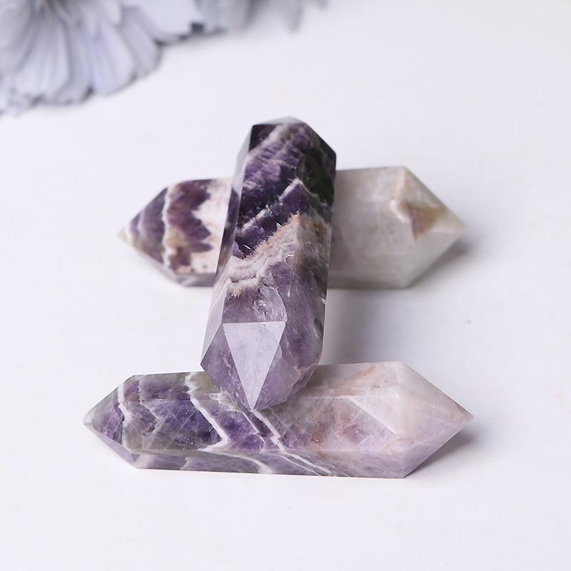 Dream Amethyst Double Point Towers Points Bulk Chevron-Amethyst Best Crystal Wholesalers