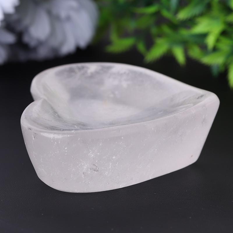 3.5" Clear Quartz Heart Shape Bowl Crystal Carvings Best Crystal Wholesalers