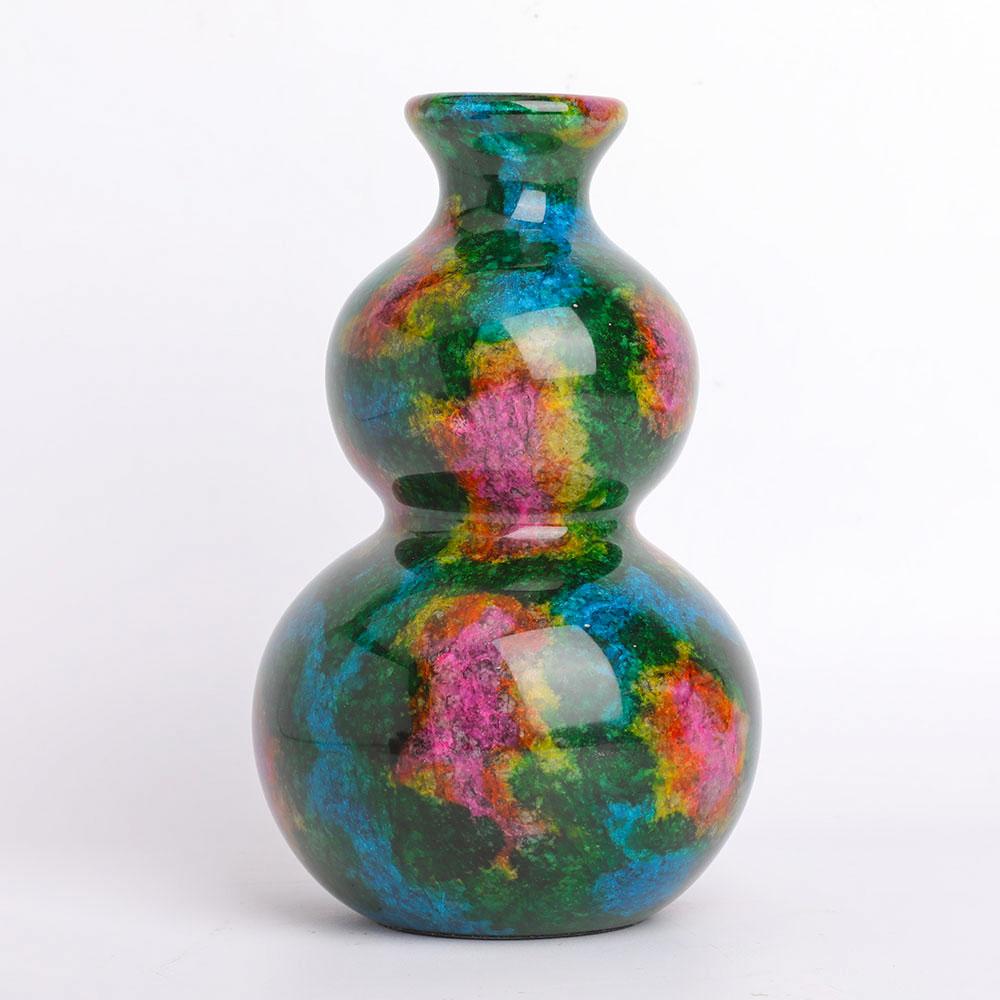 Colorful Jade Vase Free Form with Base