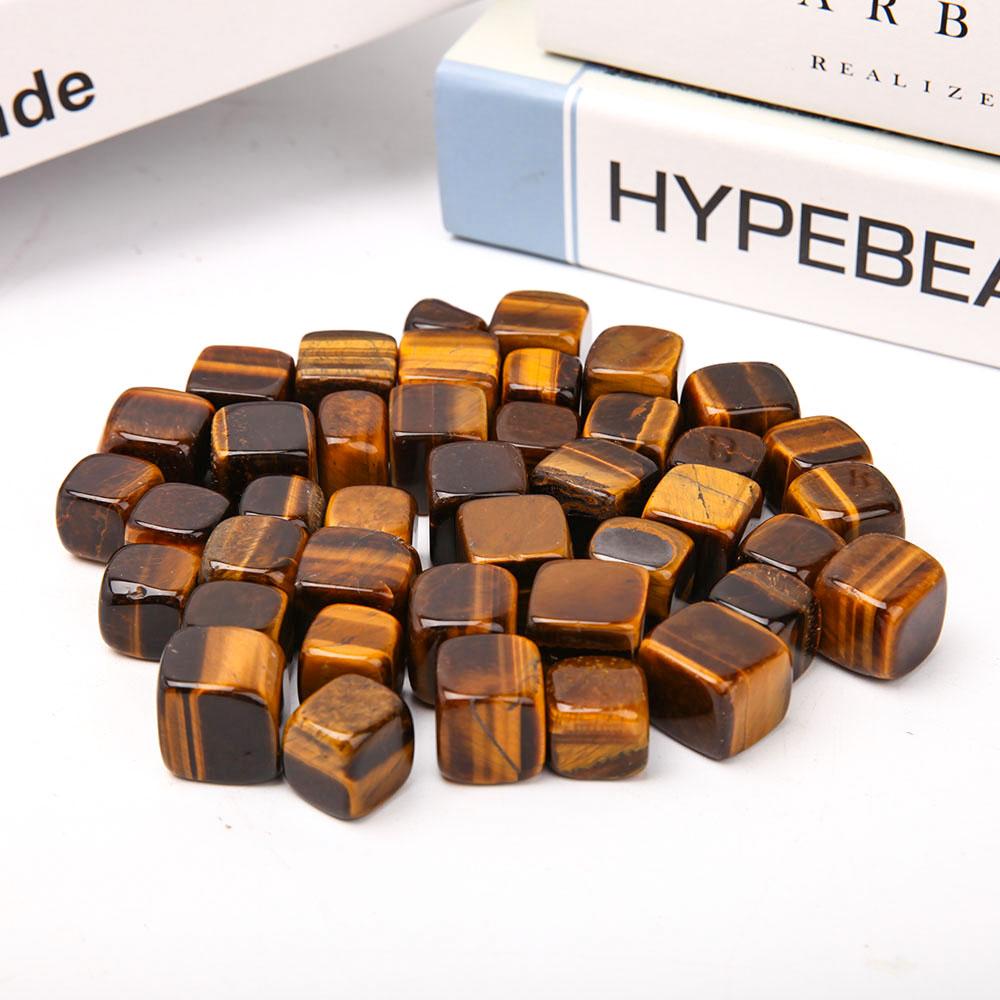 0.1kg Tiger Eye Cubes Bag bulk tumbled stone Best Crystal Wholesalers